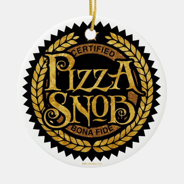 Adorno De Cerámica Pizza Snob - divertido amante de la pizza (Frente)