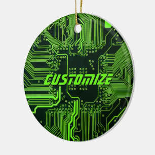 Adorno De Cerámica Placa de Circuito Impreso PCB Cyber Verde Personal