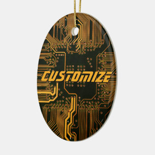Adorno De Cerámica Placa de circuito PCB Cyber Naranja personalizada 