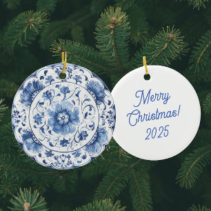 Adorno De Cerámica Placas de antigüedades blancas azules de Chinoiser