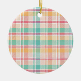 Adorno De Cerámica Plaid de cuadros multicolor