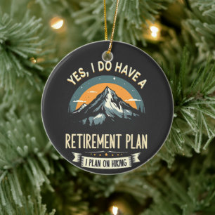 Adorno De Cerámica Plan de Jubilación Senderismo Divertido papá Sende
