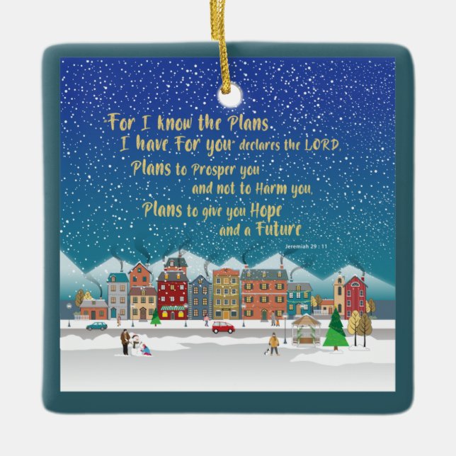 Adorno De Cerámica Planes para darte esperanza y un futuro Jeremías 2 (Anverso)