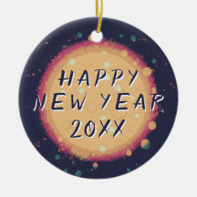 Planeta abstracto moderno feliz año nuevo 2023