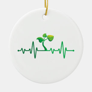 Adorno De Cerámica Plant Heartbeat - Planta Botánica de Jardinería Bo