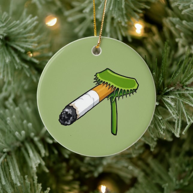 Adorno De Cerámica Planta Venus Flytrap Con Cigarro (Árbol)