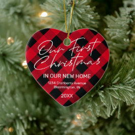 Adorno De Cerámica Plantar un nuevo hogar rojo primero Navidad