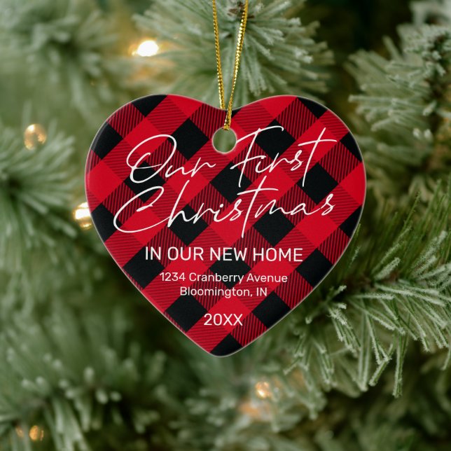 Adorno De Cerámica Plantar un nuevo hogar rojo primero Navidad (Árbol)