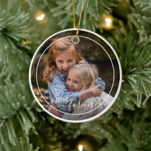 Adorno De Cerámica Plantilla de foto personalizada hermanas para siem