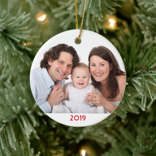 Adorno De Cerámica Plantilla de fotografía de familia de Personalizad (Árbol)