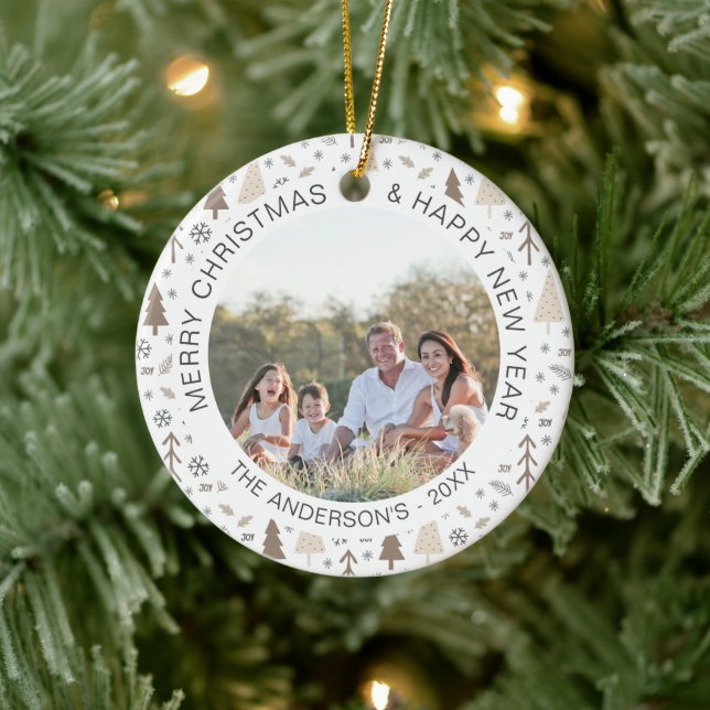 Adorno De Cerámica Plantilla de fotografía personalizada para Navidad (Árbol)