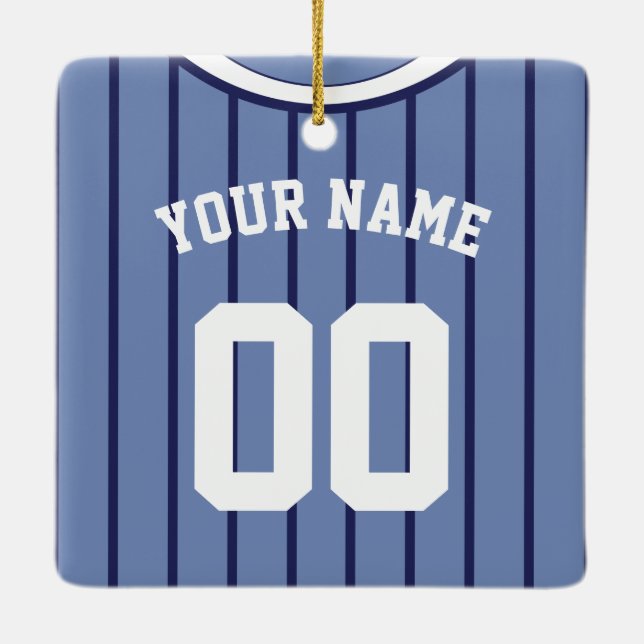 Adorno De Cerámica Plantilla de Jersey de Béisbol Sofball Name & Numb (Reverso)