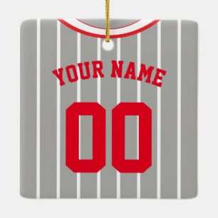 Adorno De Cerámica Plantilla de Jersey de Béisbol Sofball Name & Numb
