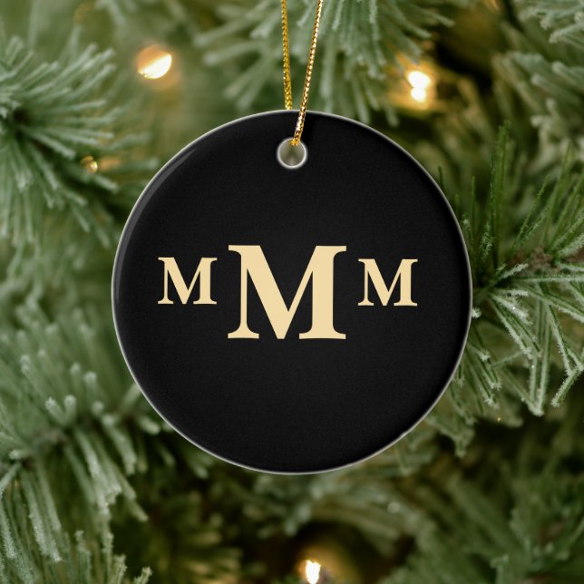 Adorno De Cerámica Plantilla de monograma de letra personalizada "M" (Árbol)
