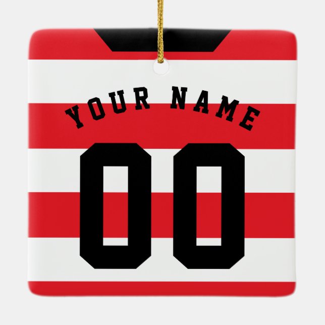 Adorno De Cerámica Plantilla de número de Jersey de Rugby de Fútbol d (Reverso)