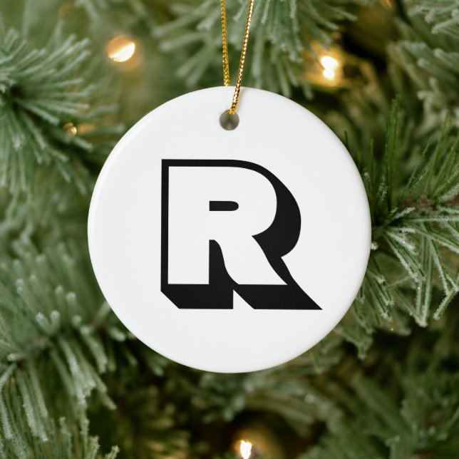 Adorno De Cerámica Plantilla fotográfica de monograma Personalizado d (Árbol)