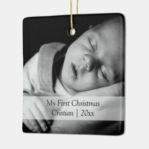 Adorno De Cerámica Plantilla fotográfica personalizada Babys primera 