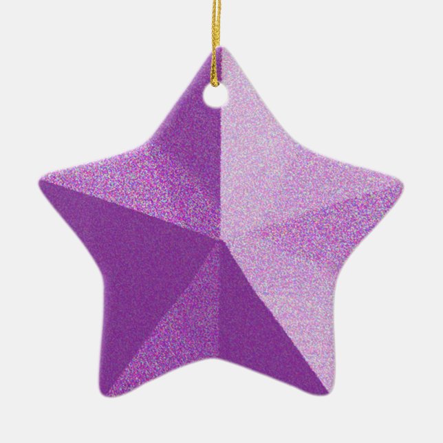 Adorno De Cerámica Plantilla Ornament de aspecto Purpurina de estrell (Frente)
