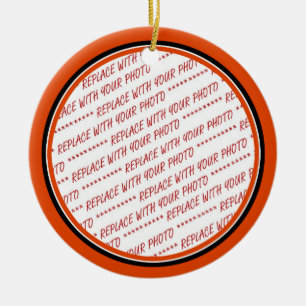 Adorno De Cerámica Plantilla recortada de naranja y negro (colores de