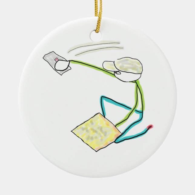 Adorno De Cerámica Plasterer Stickman (Frente)