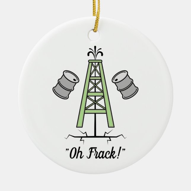 Adorno De Cerámica Plataforma petrolera de Fracking (Frente)