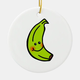 Adorno De Cerámica Plátano verde sonriente feliz