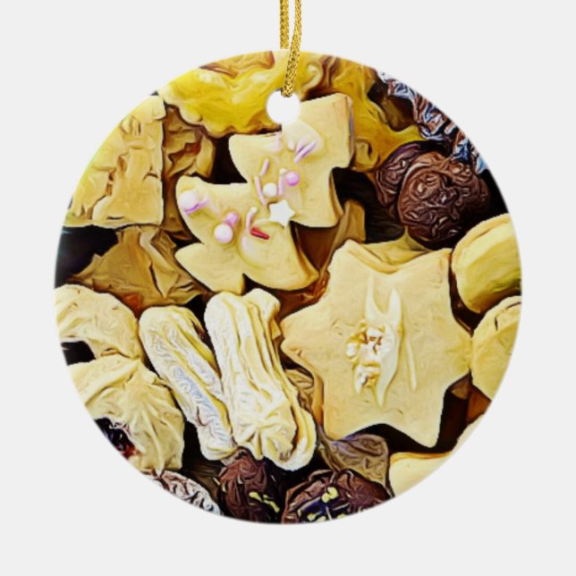 Adorno De Cerámica Plate de Navidades personalizados de cookies (Frente)