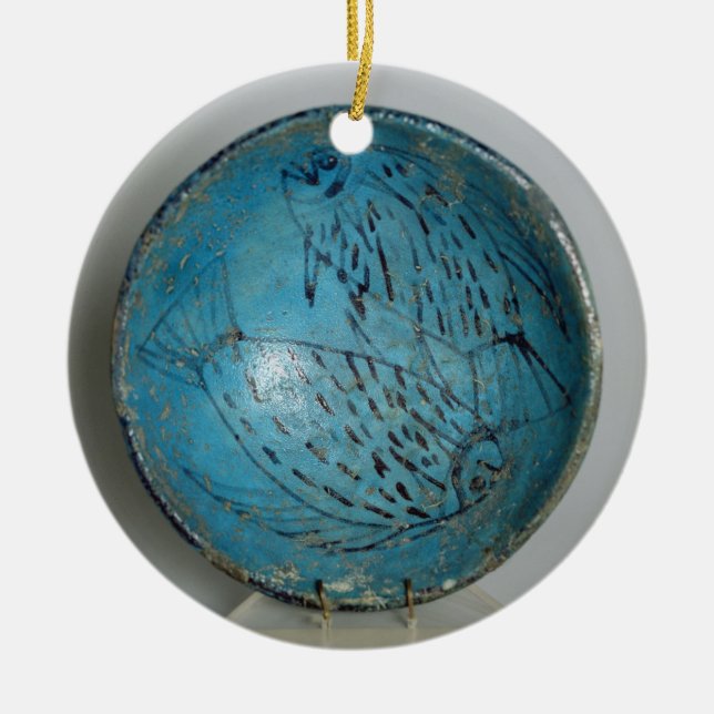 Adorno De Cerámica Plato adornado con los pescados (faience) (Frente)