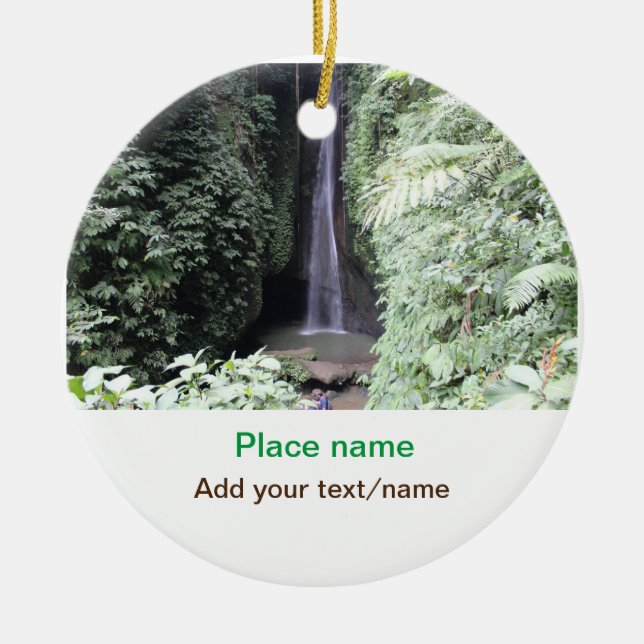 Adorno De Cerámica playa de agua océano playa añadir nombre de sitio  (Frente)