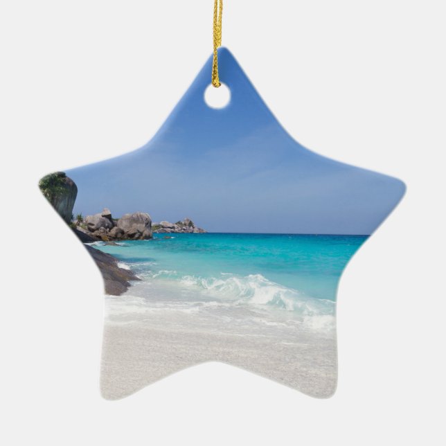 Adorno De Cerámica Playa de arena blanca de Similán y mar azul turque (Frente)