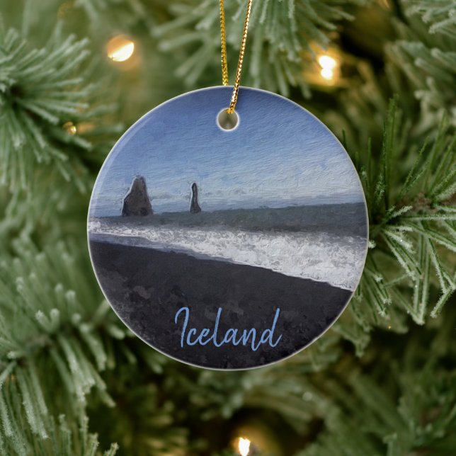 Adorno De Cerámica Playa de arena negra, Islandia (Árbol)