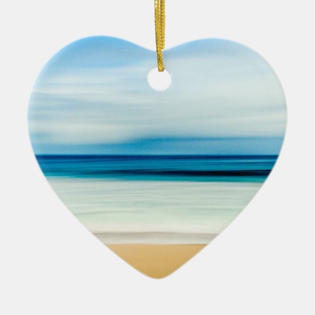 Adorno De Cerámica Playa de arena tropical de Florida, océano y olas (Frente)