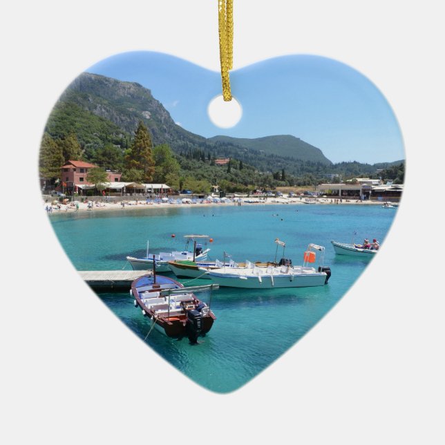 Adorno De Cerámica Playa de Paleokastritsa, Corfú (Frente)