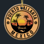 Adorno De Cerámica Playa de Puerto Vallarta México. Playa Mexicana<br><div class="desc">Diseño de playa de Puerto Vallarta. Las playas de México son el mejor destino para las vacaciones de verano. Puedes regalarte este diseño a ti mismo o a alguien que vaya al verano a Los Cabos Playa. Está diseñado para los surfistas. Para todos los amantes de la playa, esto es...</div>