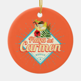 Adorno De Cerámica Playa del Carmen México Retro Cocktail Vintage