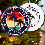 Adorno De Cerámica Playa del Carmen México retro palmera 60<br><div class="desc">El diseño de la playa de Playa del Carmen Las playas de México son el mejor destino para las vacaciones de verano. Puedes regalarte este diseño a ti mismo o a alguien que vaya al verano a Playa del Carmen Playa. Está diseñado para los surfistas. Para todos los amantes de...</div>