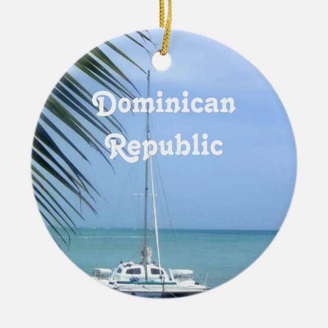 Adorno De Cerámica Playa en el Dominican (Frente)