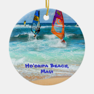 Adorno De Cerámica Playa Ho'okipa y Maui Surfboards