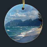 Adorno De Cerámica Playa Laie, Hawaii<br><div class="desc">Laie,  ornamento hawaiano Gran manera de guardar un maravilloso recuerdo de una visita a una hermosa playa en Laie,  ubicada en la costa norte de Hawaii. Por celeste@khoncepts.com</div>