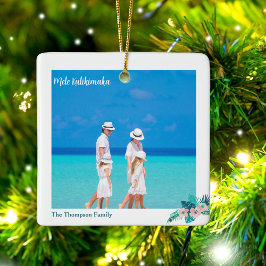 Adorno De Cerámica Playa Mele Kalikimaka 2 Navidades tropicales