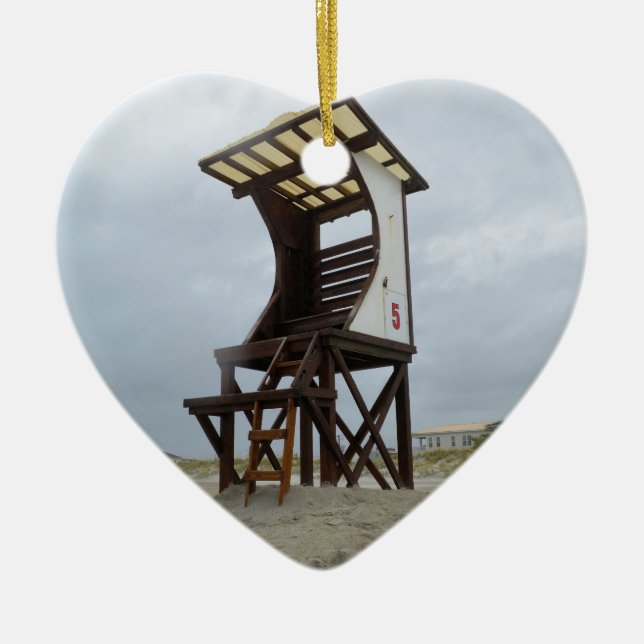 Adorno De Cerámica Playa NC de Wrightsville del soporte del guardia (Frente)