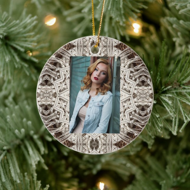 Adorno De Cerámica playa tropical boho moda tribal macrame crochet (Árbol)