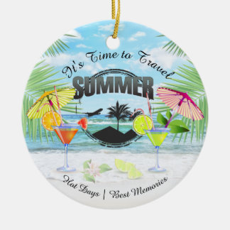Adorno De Cerámica Playa tropical, vacaciones de verano | Personaliza