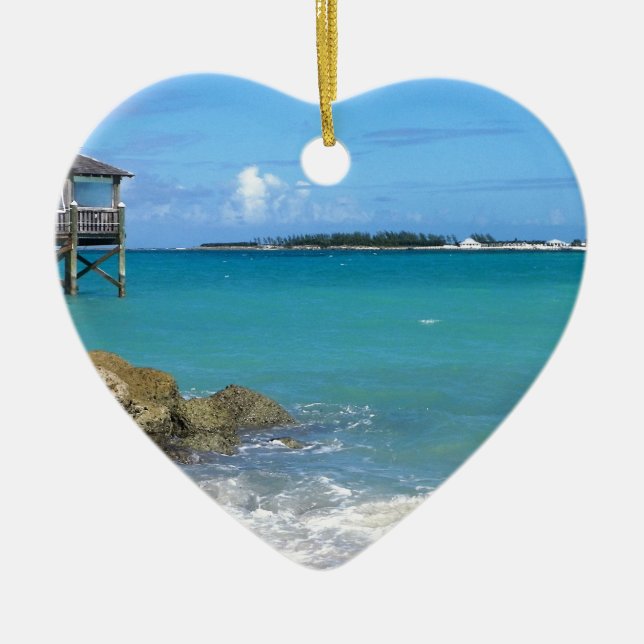 Adorno De Cerámica Playas de arena blanca en Bahamas (Frente)