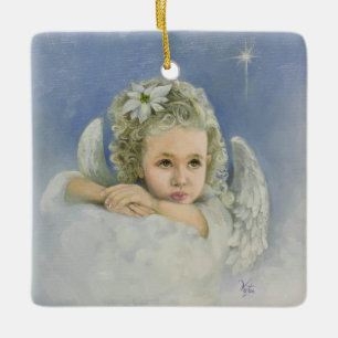 Adorno De Cerámica Plaza Angel de los navidades