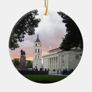 Adorno De Cerámica Plaza Catedral en Vilnius, LITUANIA —