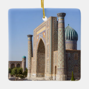 Adorno De Cerámica Plaza Registan al atardecer - Samarkanda, Uzbekist