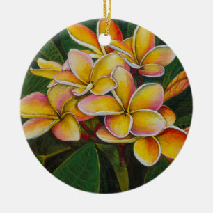 Adorno De Cerámica Plumeria del arco iris
