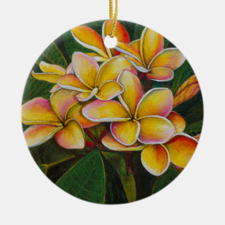 Adorno De Cerámica Plumeria del arco iris