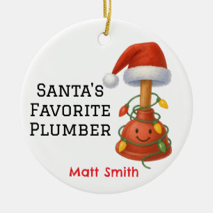 Adorno De Cerámica Plumero favorito personalizado de Santa